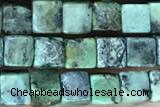 CUBE139 15 inches 4mm cube african turquoise gemstone beads