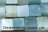 CUBE167 15 inches 6mm cube amazonite gemstone beads