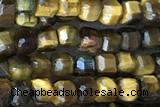 CUBE20 15 inches 2.5mm faceted cube yellow tiger eye gemstone beads