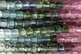 CUBE200 15 inches 2mm faceted cube tourmaline gemstone beads