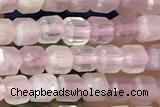 CUBE27 15 inches 3mm faceted cube rose quartz gemstone beads