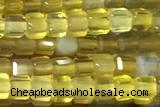 CUBE34 15 inches 2.5mm faceted cube yellow opal gemstone beads