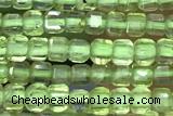 CUBE47 15 inches 2mm faceted cube olive quartz gemstone beads