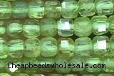 CUBE48 15 inches 3.5mm faceted cube olive quartz gemstone beads