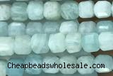 CUBE59 15 inches 2.5mm faceted cube amazonite gemstone beads