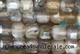 CUBE60 15 inches 3.5mm faceted cube moonstone gemstone beads