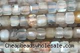 CUBE63 15 inches 2.5mm faceted cube moonstone gemstone beads