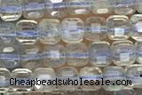 CUBE89 15 inches 3mm faceted cube labradorite gemstone beads