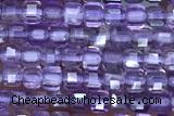 CUBE91 15 inches 2mm faceted cube amethyst tgemstone beads