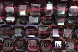 CUBE93 15 inches 3mm faceted cube red garnet gemstone beads