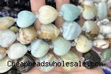 HEAR06 15 inches 20mm heart amazonite gemstone beads