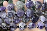 HEAR20 15 inches 20mm heart amethyst gemstone beads