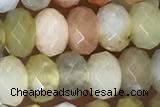 JADE01 15 inches 4*6mm faceted rondelle flower jade gemstone beads