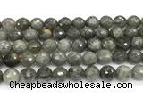 LABR11 15 inches 14mm faceted round labradorite gemstone beads