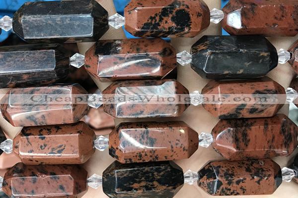 NUGG05 15 inches 12*25mm – 13*28mm faceted nuggets mahogany obsidian beads