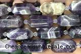 NUGG16 15 inches 12*25mm – 13*28mm faceted nuggets dogtooth amethyst beads