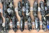 NUGG39 15 inches 8*32mm faceted nuggets black labradorite gemstone beads