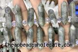 NUGG47 15 inches Top drilled 8*32mm faceted nuggets labradorite gemstone beads