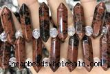 NUGG56 15 inches Top drilled 8*32mm faceted nuggets mahogany obsidian gemstone beads