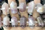 NUGG74 15 inches 12*23mm - 15*30mm faceted nuggets rose quartz gemstone beads