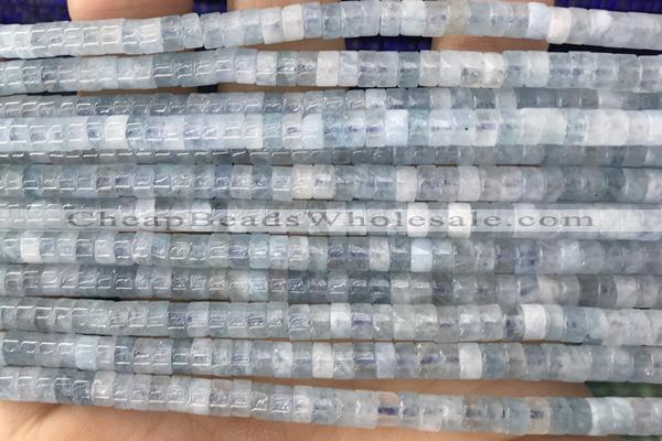 ROND07 15 inches 2*4mm heishi aquamarine gemstone beads