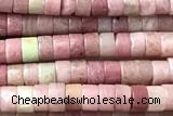 ROND117 15 inches 2*3mm heishi pink wooden jasper beads