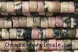 ROND118 15 inches 2*3mm heishi rhodonite gemstone beads