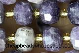 ROND139 15 inches 6*8mm faceted rondelle kunzite gemstone beads