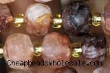 ROND143 15 inches 6*8mm faceted rondelle red quartz gemstone beads