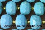 ROND147 15 inches 6*8mm faceted rondelle turquoise gemstone beads