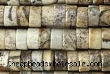 ROND36 15 inches 2*4mm heishi picture jasper gemstone beads