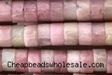 ROND39 15 inches 2*4mm heishi pink wooden jasper beads