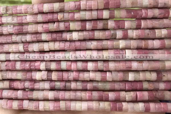 ROND39 15 inches 2*4mm heishi pink wooden jasper beads