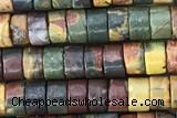 ROND50 15 inches 2*4mm heishi picasso jasper gemstone beads