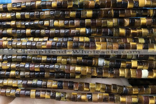 ROND81 15 inches 2*4mm heishi yellow tiger eye gemstone beads