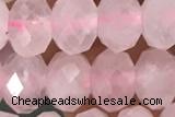 ROSE03 15 inches 5*8mm faceted rondelle rose quartz gemstone beads