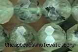 RUTI01 15 inches 8mm faceted round green rutilated quartz beads