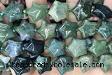 STAR12 15 inches 16mm star moss agate gemstone beads