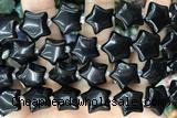 STAR26 15 inches 16mm star black agate gemstone beads