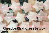 STAR31 15 inches 20mm star rose quartz gemstone beads