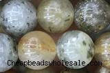 SUNS02 15 inches 8mm round silver sunstone gemstone beads