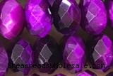 TIGE07 15 inches 5*8mm faceted rondelle purple tiger eye beads