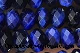 TIGE11 15 inches 4*6mm faceted rondelle blue tiger eye beads