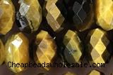 TIGE25 15 inches 5*8mm faceted rondelle yellow  tiger eye beads