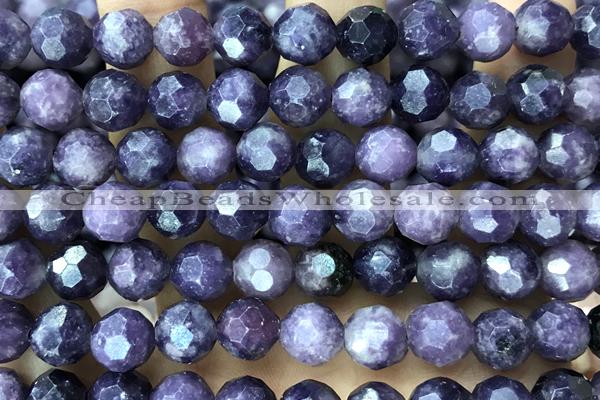 TPUR01 15 inches 8mm faceted round Chinese tourmaline beads