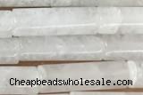 TUBE02 15 inches 4*13mm tube white jade gemstone beads