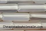 TUBE03 15 inches 4*13mm tube white agate gemstone beads