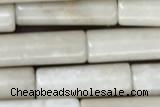 TUBE05 15 inches 4*13mm tube white fossil jasper gemstone beads