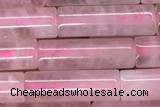 TUBE13 15 inches 4*13mm tube rose quartz gemstone beads