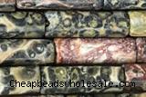 TUBE32 15 inches 4*13mm tube leopard skin jasper gemstone beads